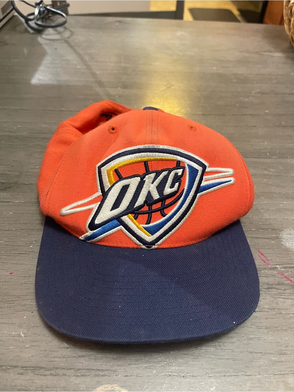 Mitchell & Ness Orange and Navy OKC Thunder Snapback Hat